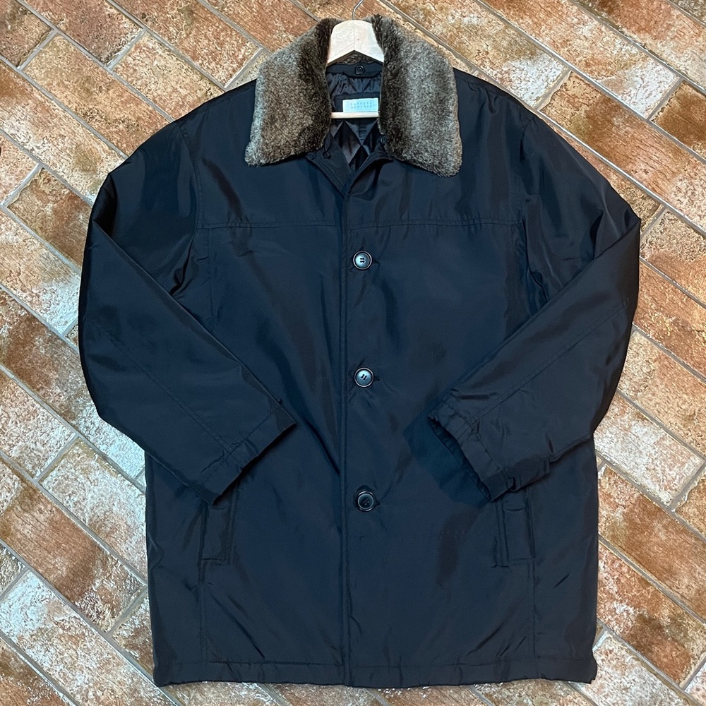 Barneys New York Black Jacket with Brown Collar ( Pit to pit = 23 inches )